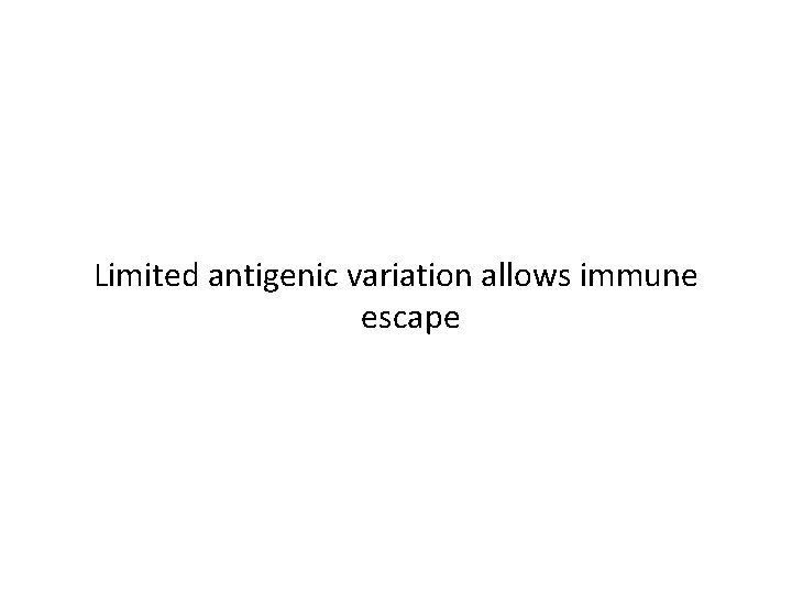 Limited antigenic variation allows immune escape 