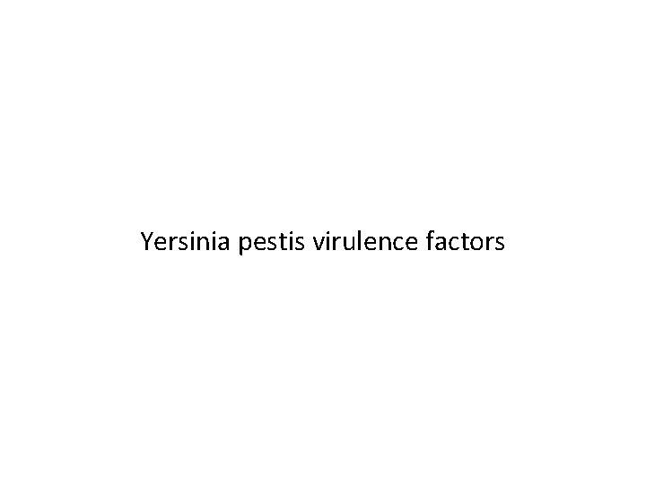 Yersinia pestis virulence factors 