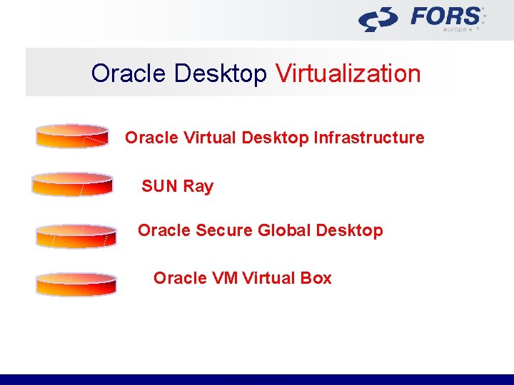 Oracle Desktop Virtualization Oracle Virtual Desktop Infrastructure SUN Ray Oracle Secure Global Desktop Oracle