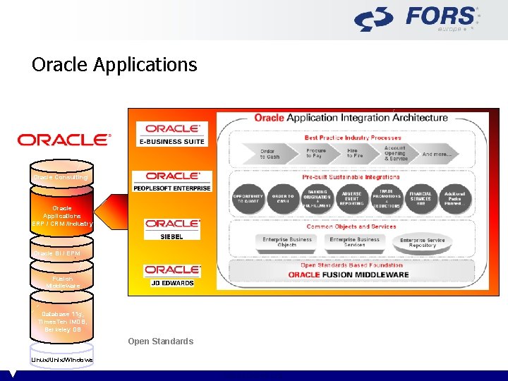 Oracle Applications Oracle Consulting Oracle Applications ERP / CRM /Industry Oracle BI / EPM