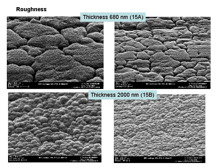 Roughness Thickness 680 nm (15 A) Thickness 2000 nm (15 B) 21/4/2009 