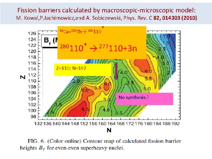 Fission barriers calculated by macroscopic-microscopic model: M. Kowal, P. Jachimowicz, and A. Sobiczewski, Phys.