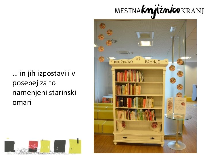 … in jih izpostavili v posebej za to namenjeni starinski omari 