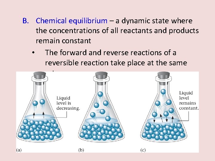 B. Chemical equilibrium – a dynamic state where the concentrations of all reactants and B. Chemical equilibrium – a dynamic state where the concentrations of all reactants and