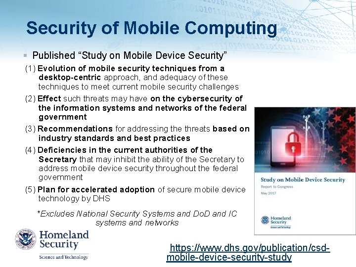 Security of Mobile Computing § Published “Study on Mobile Device Security” (1) Evolution of