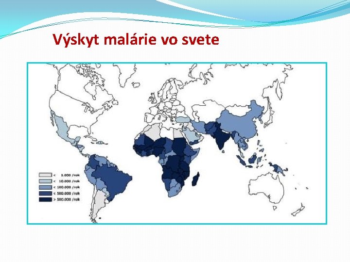 Výskyt malárie vo svete 