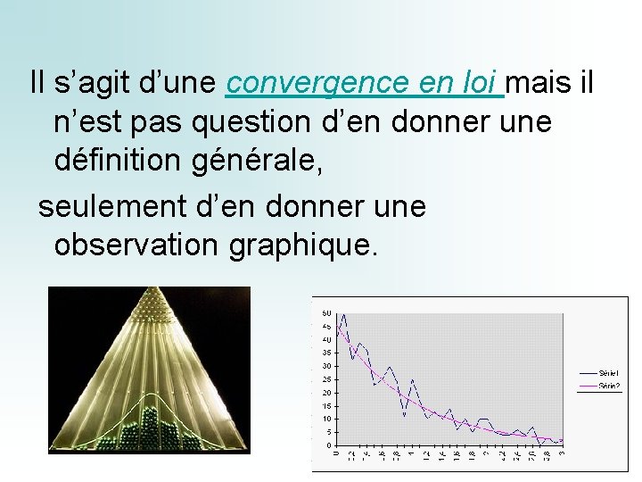 Il s’agit d’une convergence en loi mais il n’est pas question d’en donner une
