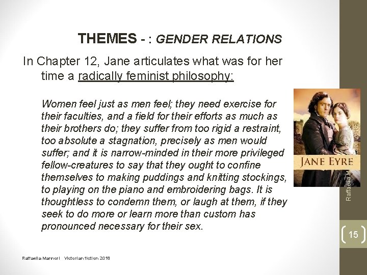 THEMES - : GENDER RELATIONS Women feel just as men feel; they need exercise