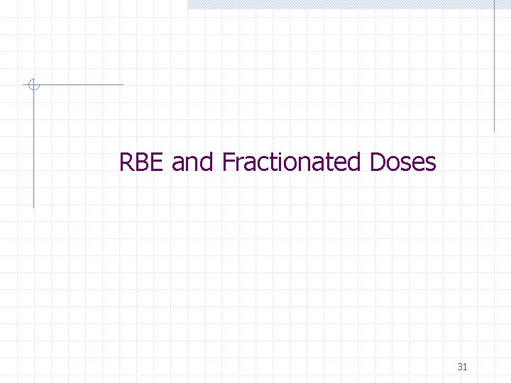RBE and Fractionated Doses 31 