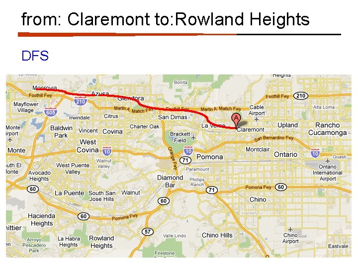 from: Claremont to: Rowland Heights DFS 