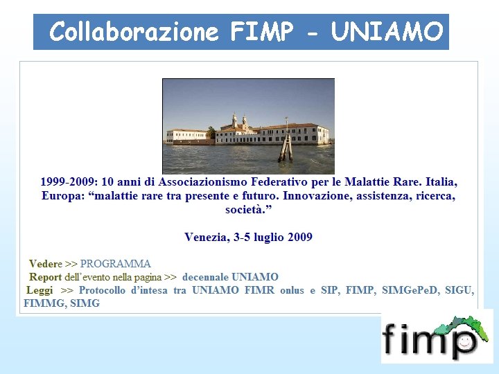 Collaborazione FIMP - UNIAMO 