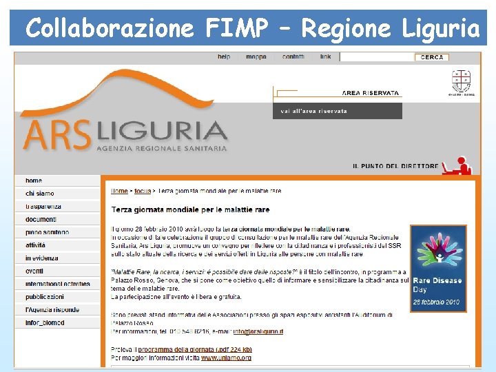 Collaborazione FIMP – Regione Liguria 