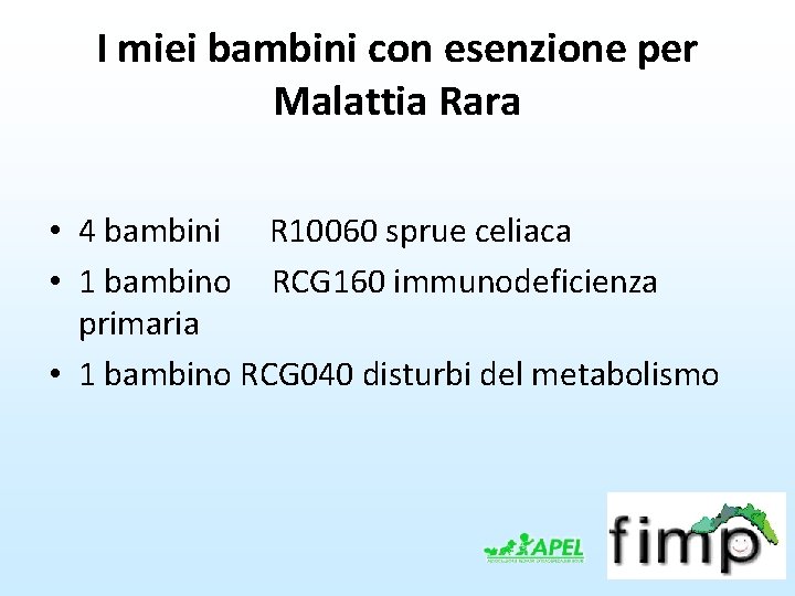 I miei bambini con esenzione per Malattia Rara • 4 bambini R 10060 sprue