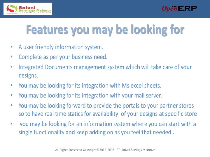 All Rights Reserved Copyright© 2014 -2015, PT. Solusi Beniaga Makmur 