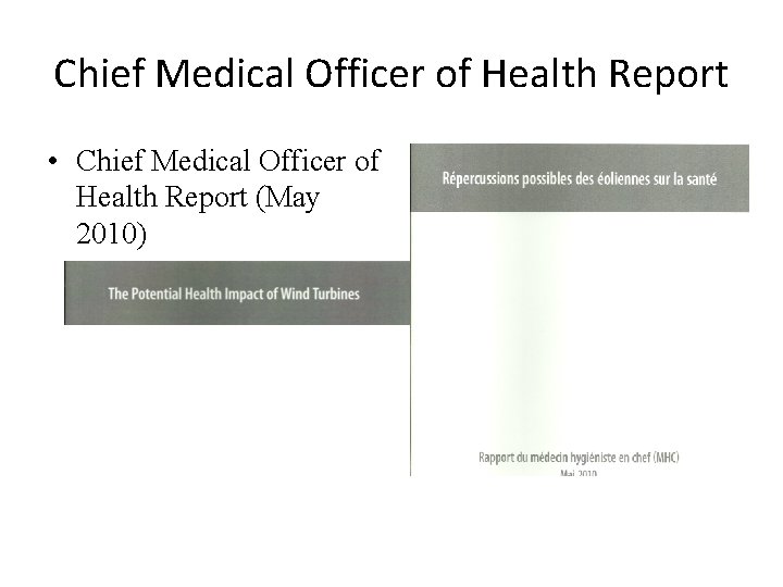 Chief Medical Officer of Health Report • Chief Medical Officer of Health Report (May