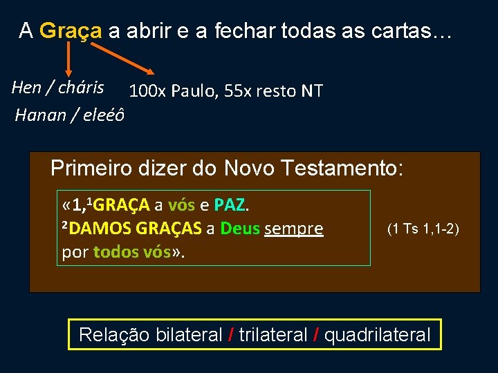 A Graça a abrir e a fechar todas as cartas… Hen / cháris 100