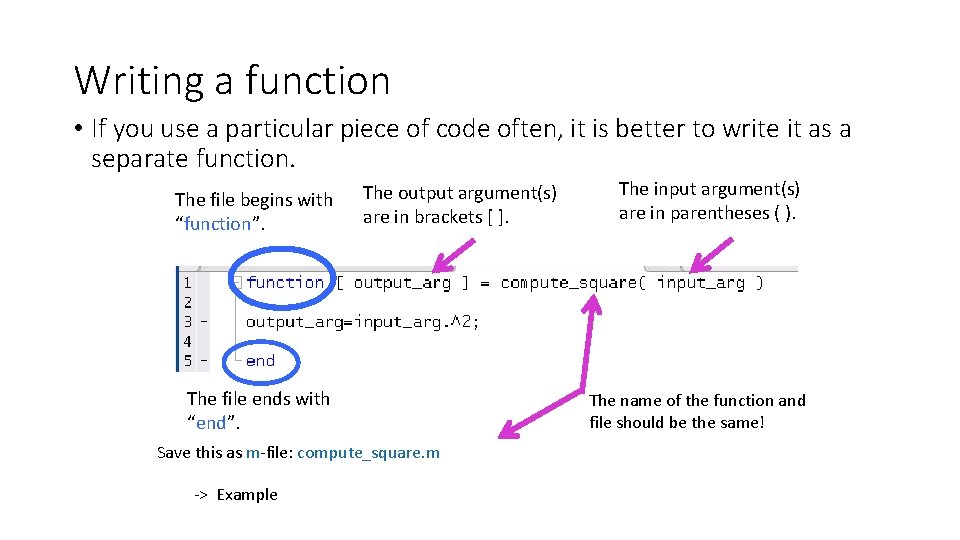 Writing a function • If you use a particular piece of code often, it Writing a function • If you use a particular piece of code often, it