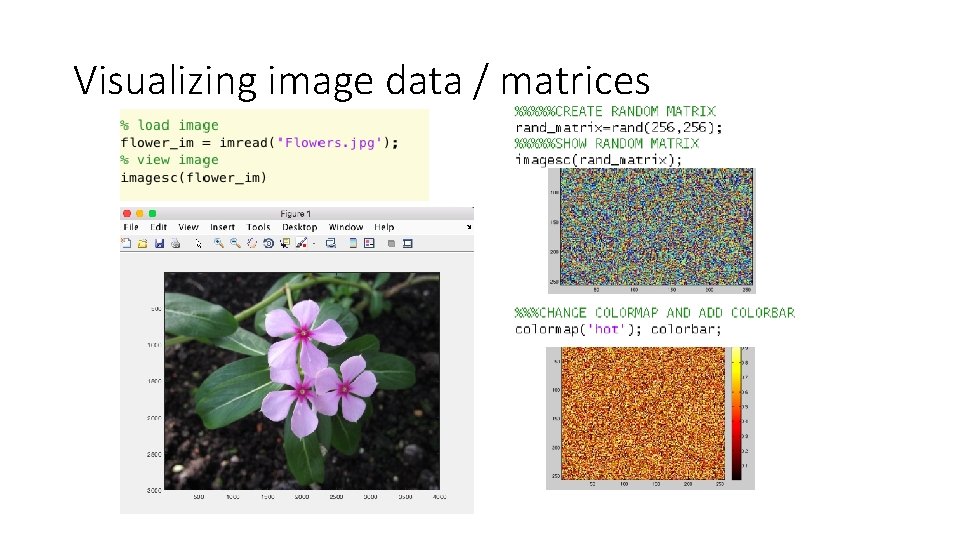 Visualizing image data / matrices Visualizing image data / matrices