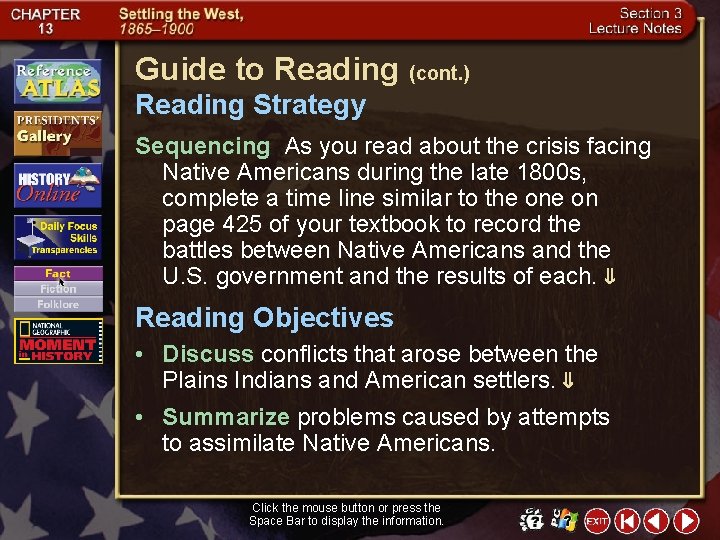 Guide to Reading (cont. ) Reading Strategy Sequencing As you read about the crisis