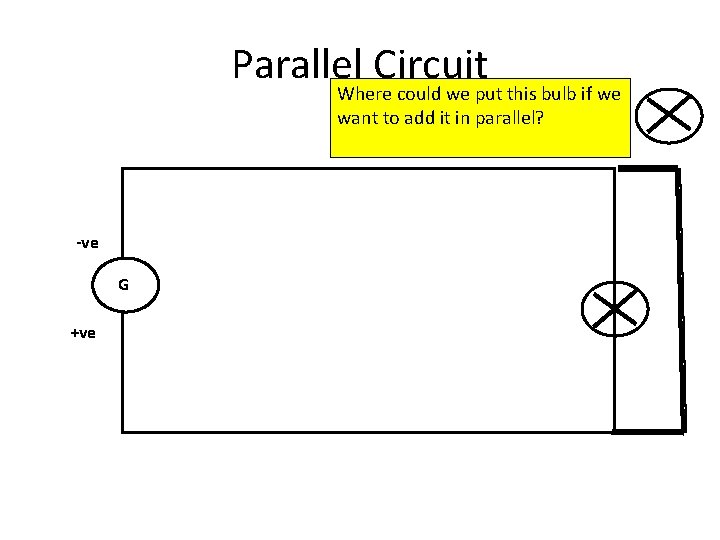 Parallel Circuit Where could we put this bulb if we want to add it