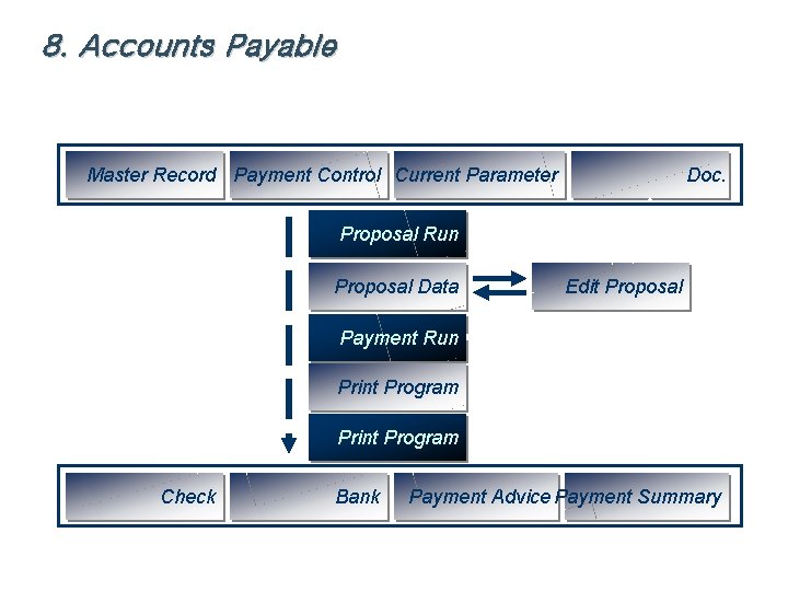8. Accounts Payable Master Record Payment Control Current Parameter Doc. Proposal Run Proposal Data