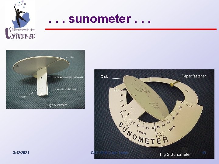 . . . sunometer. . . 3/12/2021 CAP 2010 Cape Town 10 