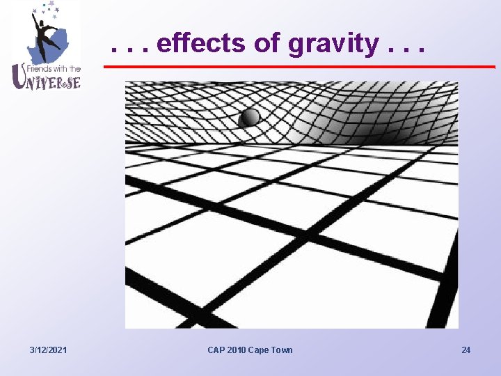 . . . effects of gravity. . . 3/12/2021 CAP 2010 Cape Town 24