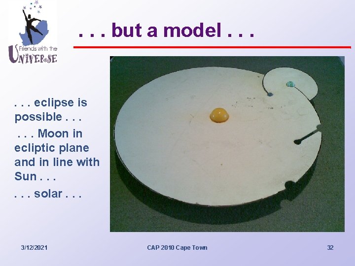 . . . but a model. . . eclipse is possible. . . Moon