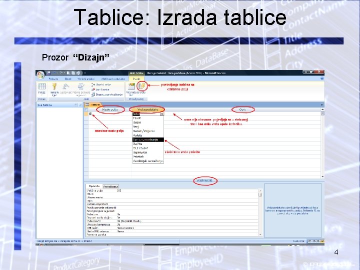 Tablice: Izrada tablice Prozor “Dizajn” 4 