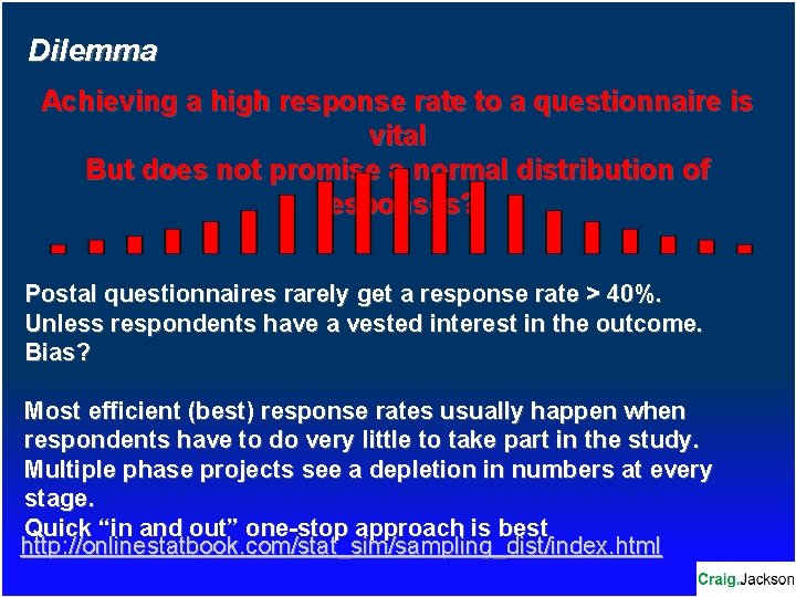 Dilemma Achieving a high response rate to a questionnaire is vital But does not