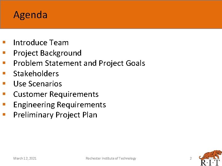 Agenda § § § § Introduce Team Project Background Problem Statement and Project Goals