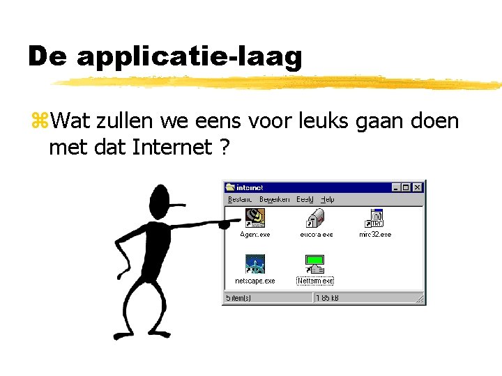 De applicatie-laag z. Wat zullen we eens voor leuks gaan doen met dat Internet