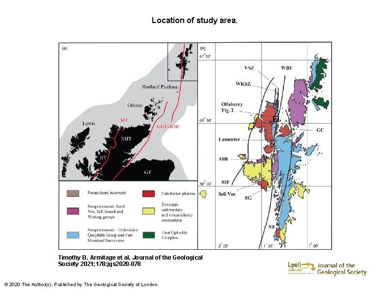 Location of study area. Timothy B. Armitage et al. Journal of the Geological Society