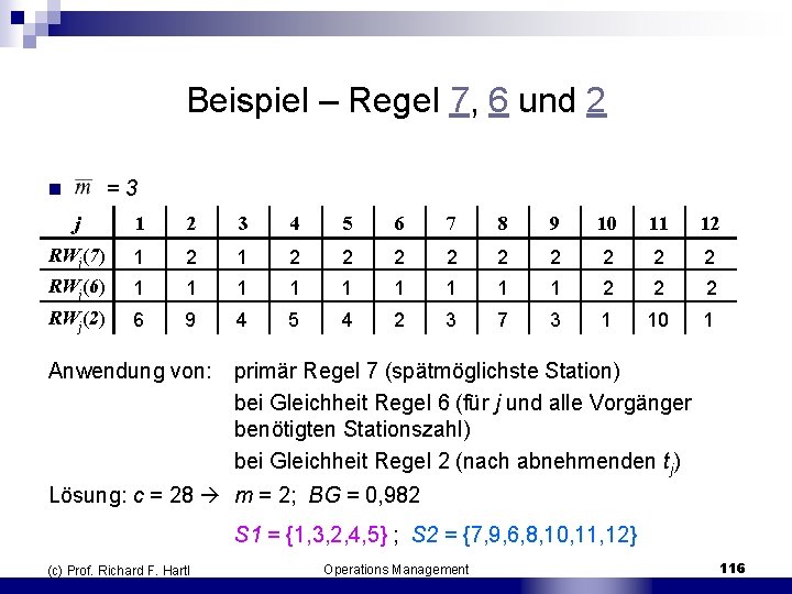 Beispiel – Regel 7, 6 und 2 n = 3 j 1 2 3