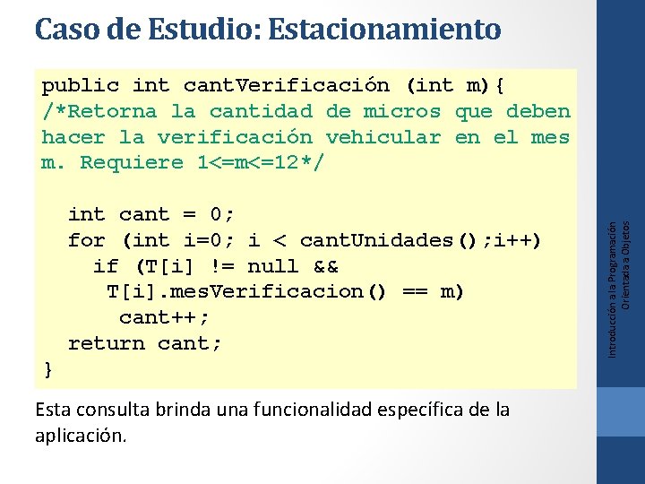 Caso de Estudio: Estacionamiento int cant = 0; for (int i=0; i < cant.