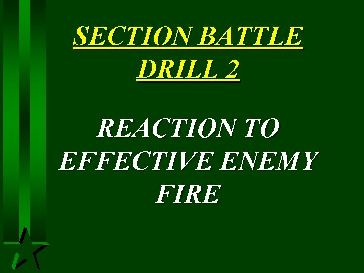 SECTION BATTLE DRILL 2 REACTION TO EFFECTIVE ENEMY FIRE 