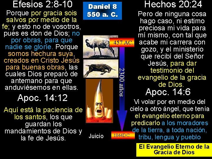 Efesios 2: 8 -10 Apoc. 14: 12 Aquí está la paciencia de los santos,