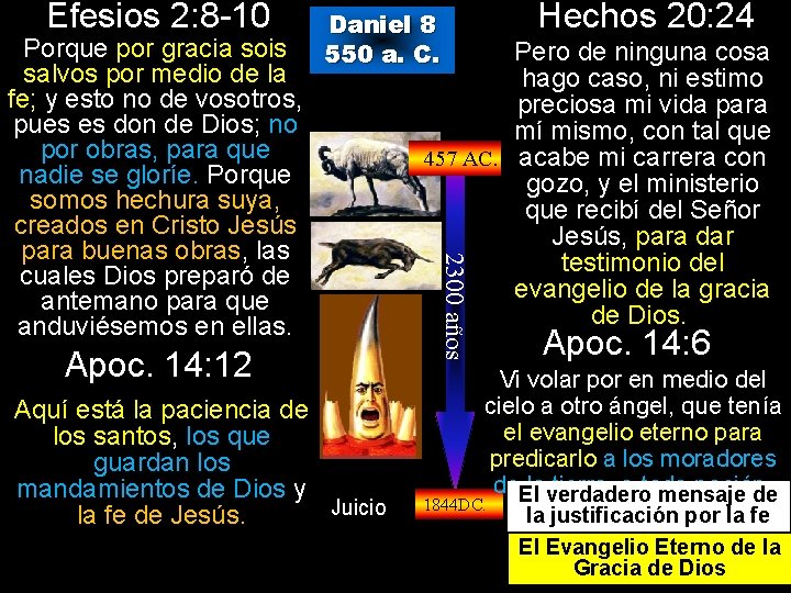 Efesios 2: 8 -10 Apoc. 14: 12 Aquí está la paciencia de los santos,