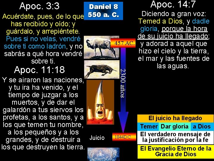 Apoc. 3: 3 Daniel 8 Acuérdate, pues, de lo que 550 a. C. has