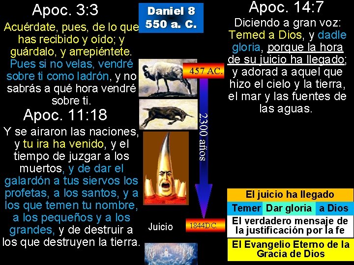 Apoc. 3: 3 Daniel 8 Acuérdate, pues, de lo que 550 a. C. has