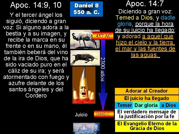 Apoc. 14: 9, 10 Apoc. 14: 7 Diciendo a gran voz: Temed a Dios,