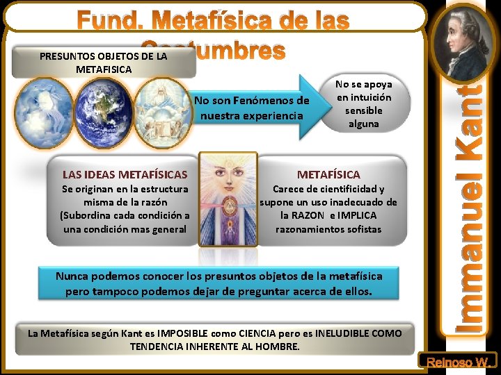 Fund. Metafísica de las PRESUNTOS OBJETOSCostumbres DE LA No son Fenómenos de nuestra experiencia