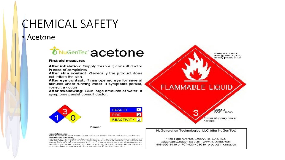 CHEMICAL SAFETY • Acetone 