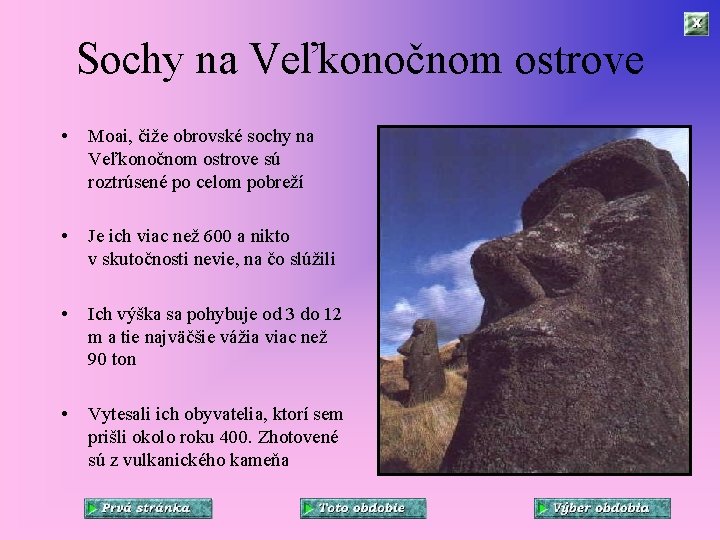 Sochy na Veľkonočnom ostrove • Moai, čiže obrovské sochy na Veľkonočnom ostrove sú roztrúsené