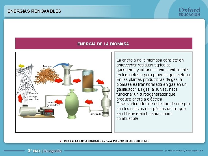 ENERGÍAS RENOVABLES ENERGÍA DE LA BIOMASA La energía de la biomasa consiste en aprovechar