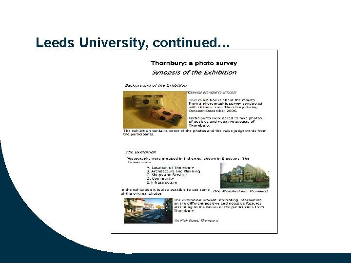 Leeds University, continued… 