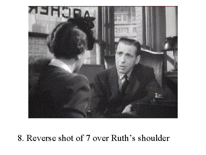 8. Reverse shot of 7 over Ruth’s shoulder 