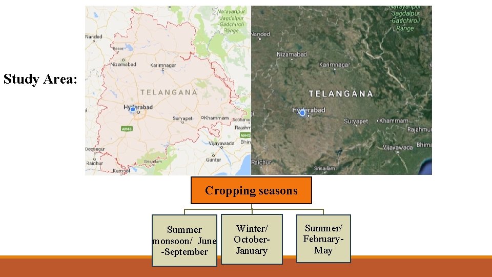 Study Area: Cropping seasons Summer monsoon/ June -September Winter/ October. January Summer/ February. May
