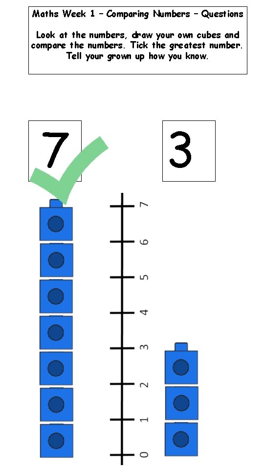 Maths Week 1 – Comparing Numbers – Questions Look at the numbers, draw your