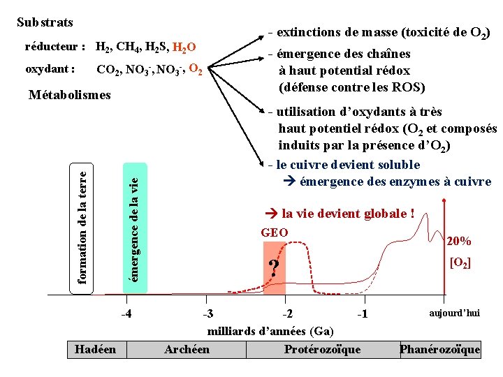 Substrats réducteur : H 2, CH 4, H 2 S, H 2 O oxydant